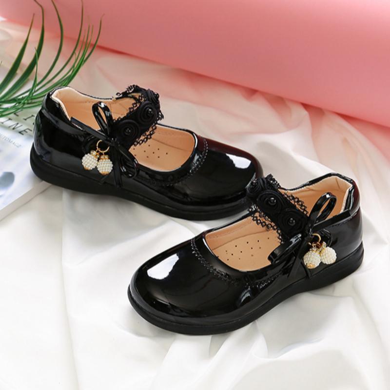 Girls' Leather Shoes, Spring and Autumn Fashion Princess Shoes, Korean Version, Medium and Large Children's Soft Soled Student Performance Shoes