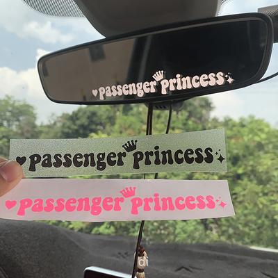 Adesivo per auto con specchio principessa passeggero creativo, carino, in vinile, divertente, decalcomanie, decorazioni, accessori per interni auto
