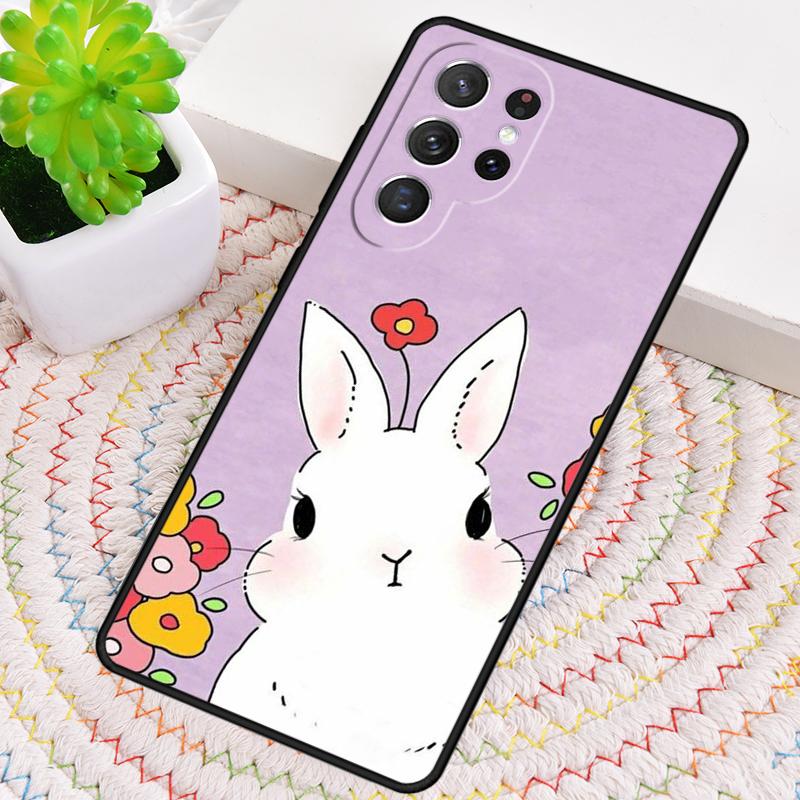 Cute Bunny Rabbit soft Phone Case for Samsung Galaxy note 10 pro S26 Ultra S23 S24 FE S25 S21 S22 PLUS shockproof Cove