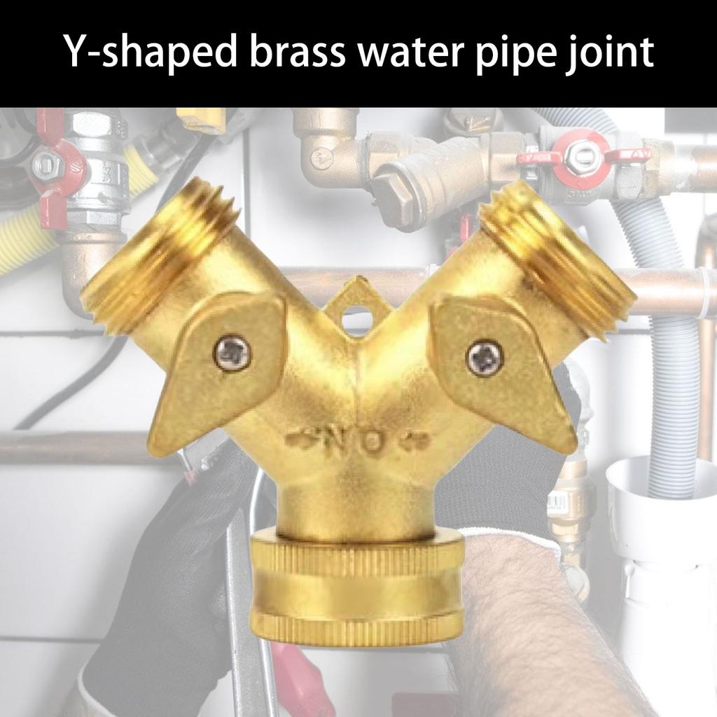 2 Valves Garden Hose Adapter 2 Way Y Hose Splitter Leakproof Connector for Splitting Water Spigot Outlets Efficiently
