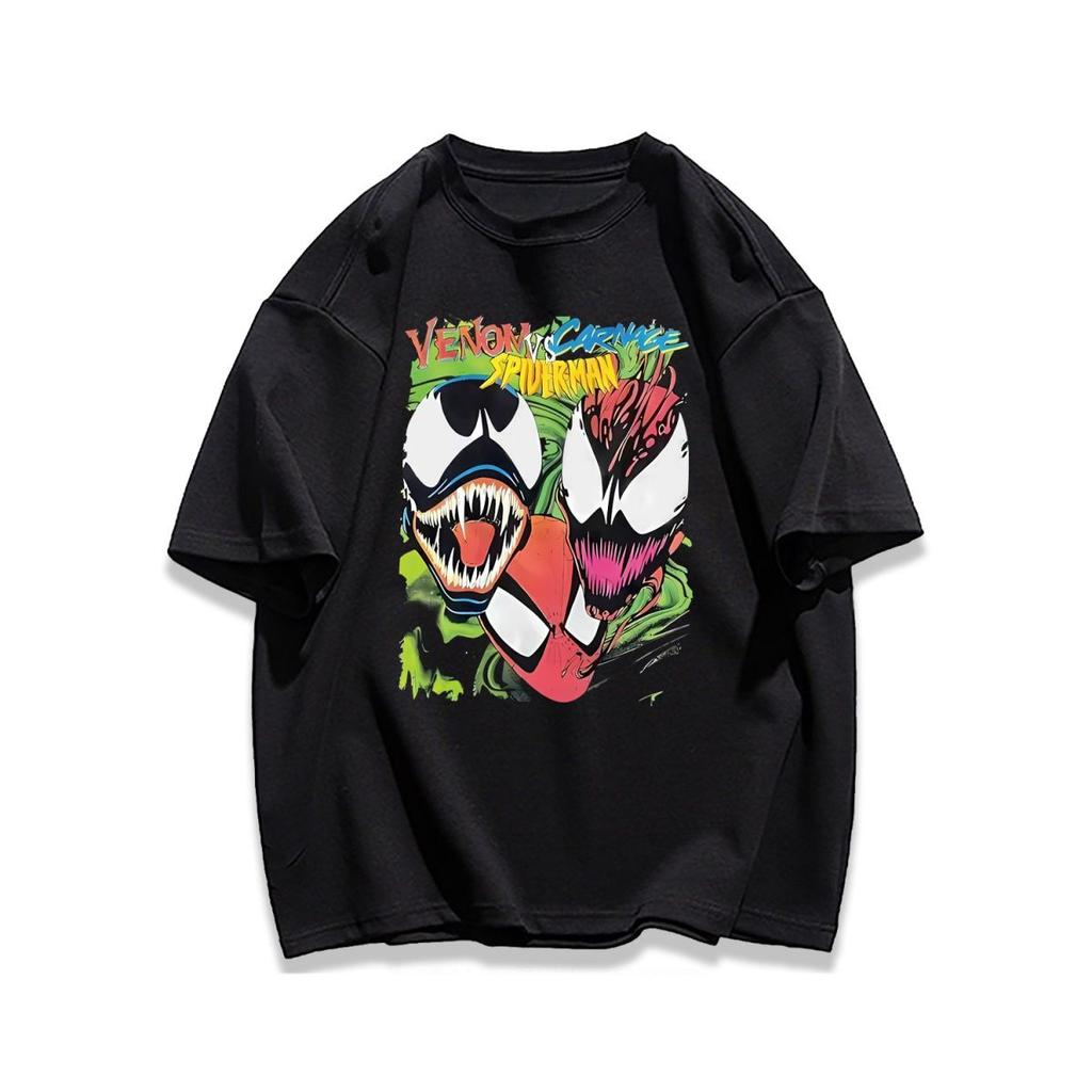 American Retro High Street Fashion Brand Shortsleeved Tshirt for Couples Summer Casual and Loose Unisexs Top