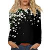 Women's Fashion Casual Round Neck Long Sleeve Printed T-shirt Top