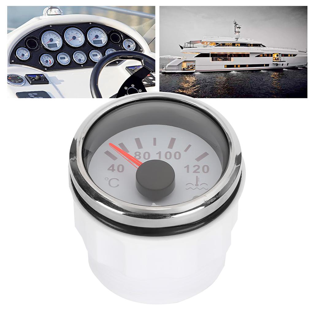 2in Cooling Water Temperature Gauge 40‑120 Celsius  Smart Alarm IP67 Waterproof 12VCelsius24V 0‑190ohm  Sensor