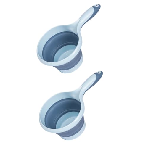 HEMOTON 2 Pieces Plastic Folding Water Ladle for Bath, Shampoo, and Tea Ceremony (Random Color)