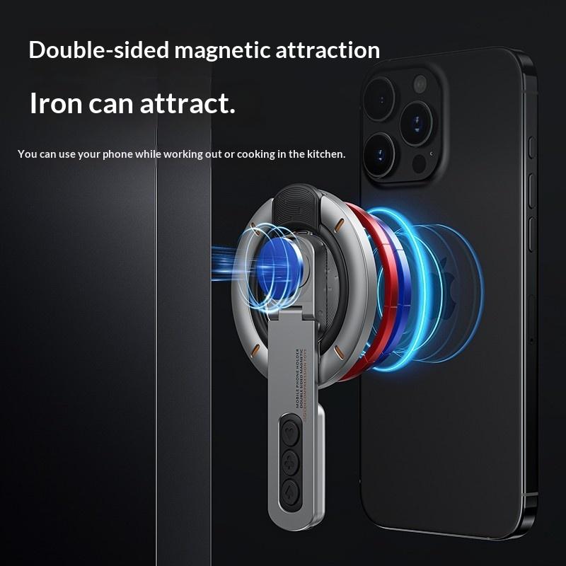New 1Pcs 2-Sided Magnetic Phone Grips Stand 360°Rotation Finger Ring Holder 17 16 15 14 13 12 Pro Max For Phone