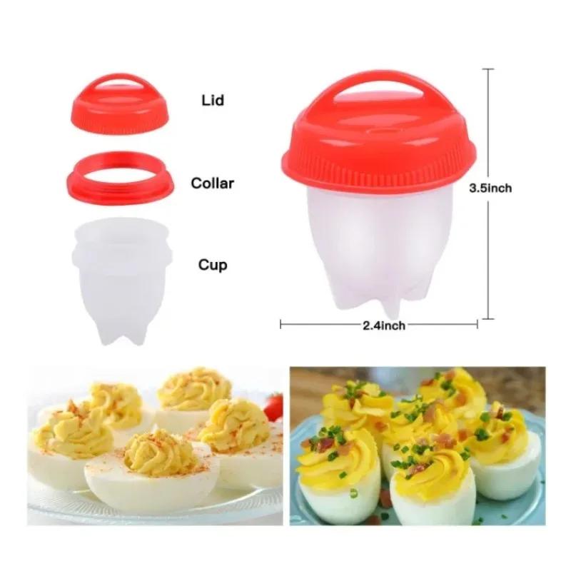 Non-stick Silicone Egg Cooker Poachers, Boiled Eggs Kitchen Gadgets, Baking Mold, Cooking Cooker Separator