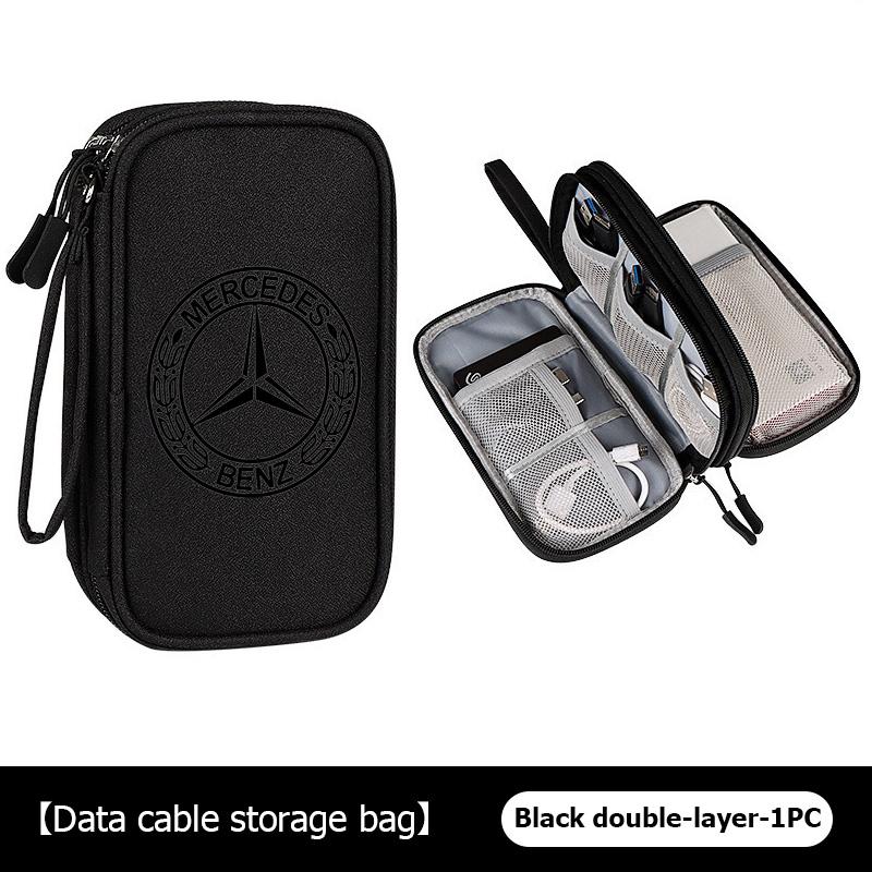 AABGW1 For Benz Oxford Cloth Car Styling Digital Data Line Box Travel Organizer Trunk Storage Bag AMG VIANO GLB GLC W108 W124 W126 W169