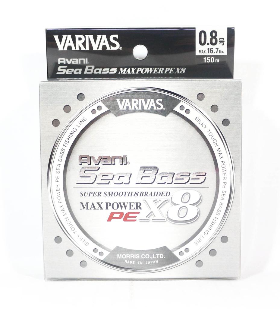Varivas PE-Schnur Seabass Max Power X8 Silber 150m PE 0,8 16,7lb (5745)