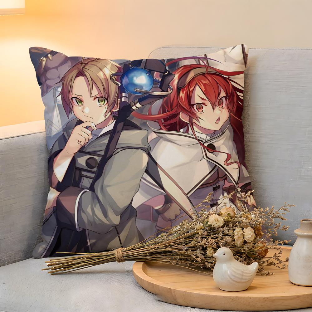 Cushion Cover  Linen  SkinFriendly Soft Decorative Case for Sofa Home Decor Anime MMushoku Tensei Pillow cover