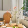 Green Plants Ceramic Vase with Hanging Bells and Artificial Flowers - Home Decoration Props