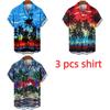 Multicolored Coconut Tree Printing Shirt Summer Hawaiian Beach Vacation Clothing Men's Fashion Street Style Shirt Daily Men's and Women's Shirt