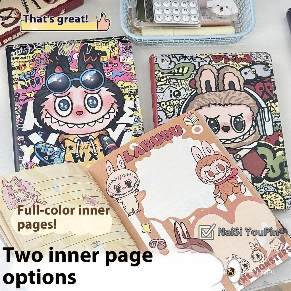 Leather Notebook Full Color Page Notebook Cartoon Cute Student A5 Handbook Horizontal Line Book