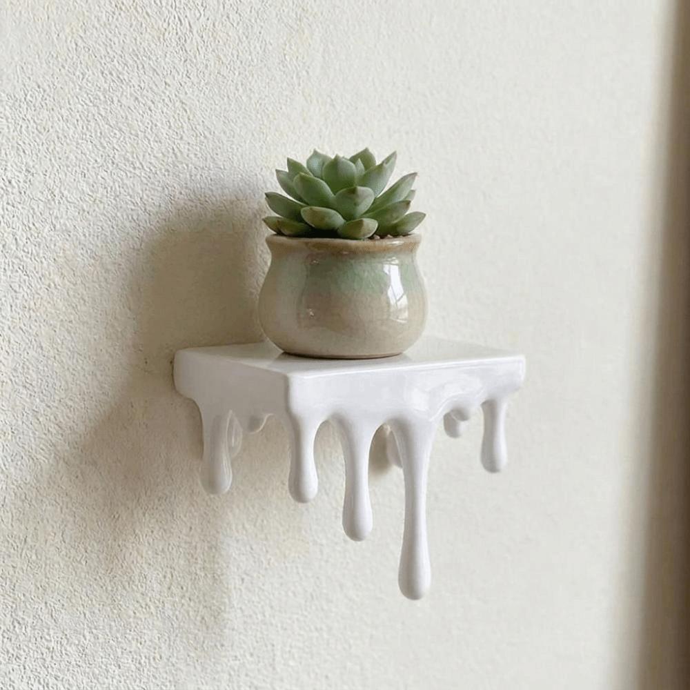 Stable Drip Floating Shelf 3D Printed Wall-Mounted Display Stand Melting Wall Shelf Living Room