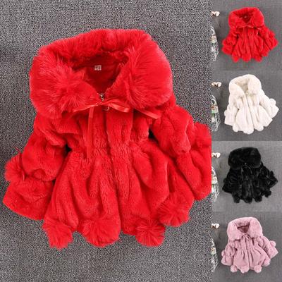 Mädchen Faux-Ohr-Pullover, Verdickte Baumwolljacke für kleine und mittelgroße Kinder
