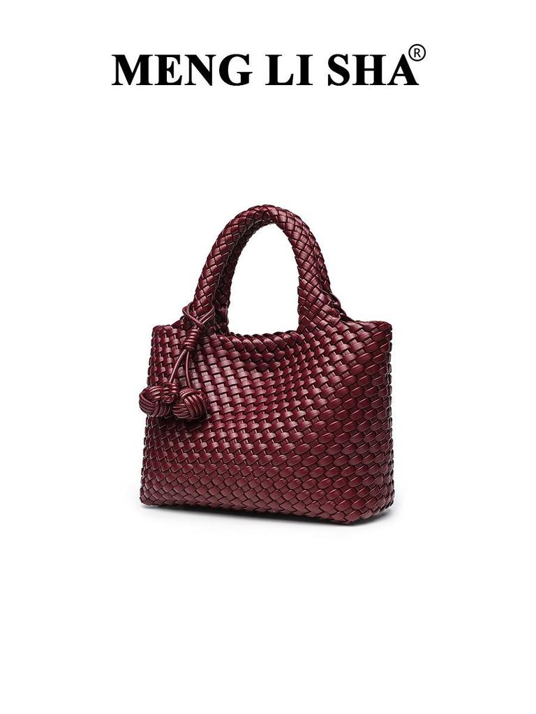 Borsa a Mano Intrecciata in Morbida Pelle di Nicchia Madre-Figlia per Donna - Borsa Tote alla Moda a Spalla Singola e Crossbody