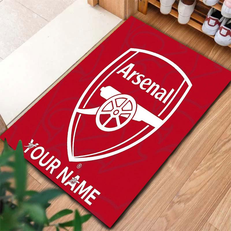 Tapis Arsenal F Nom Personnalisé pour Salon Chambre Maison Décoration Canapé, Tapis de Sol Antidérapant pour Jouer aux Enfants