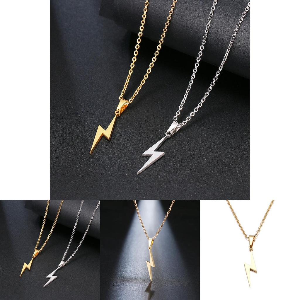 Lightning Design Stainless Steel Necklace For Couples With Fashionable Electroplated Surface