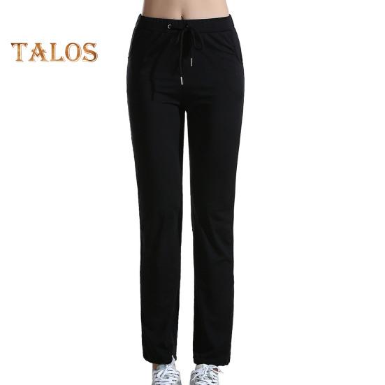 Damen Yogahose mit Taschen Verstellbarer Kordelzug Stretch-Passform Lange Hose Sportliche Kompressions-Leggings