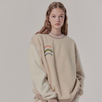 BRIAN BERRY Arc Fleece Block Tee_Ivory