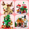 TOYLINX DIY Model Toys Christmas Series Building Blocks Set with Light Creative Winter Village House for Kids Xmas Gifts