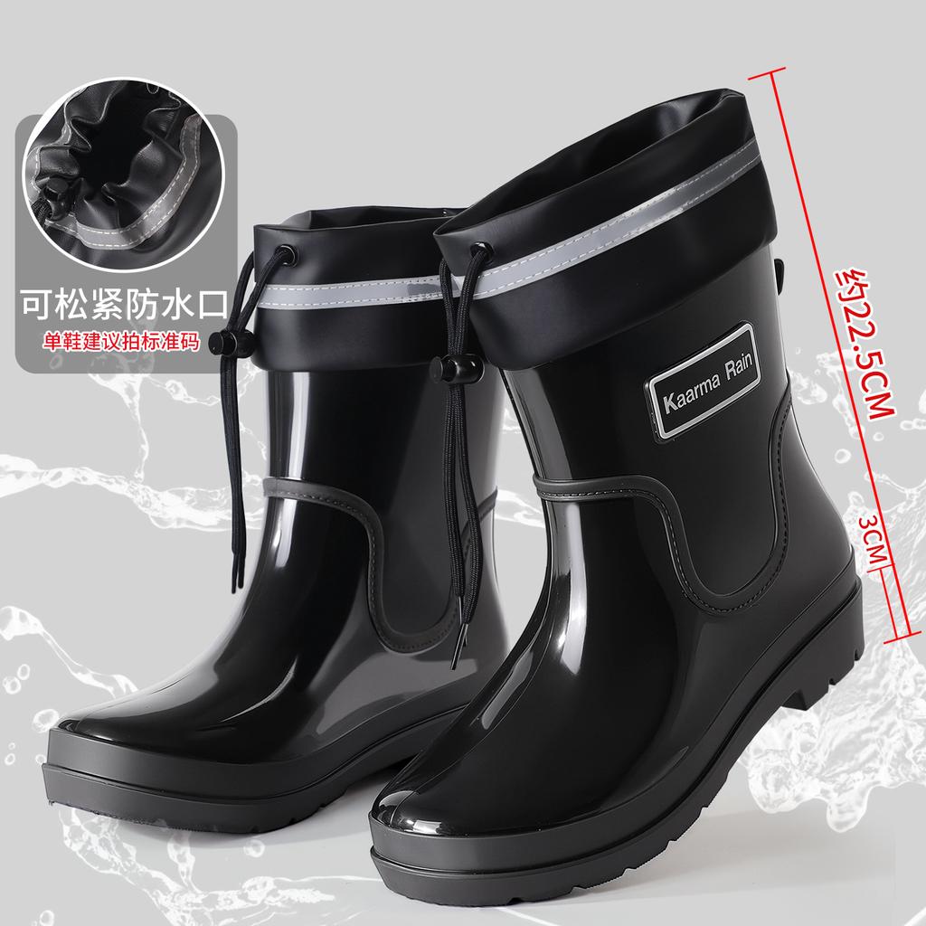 Quality bundle rain shoes women's adult fashion outer wear velvet high rain boots non-slip and anti-skid shoes