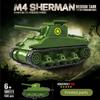 US Army Military World War WW2 M4 Sherman 75 Medium Tank Building Blocks Stuart Tank Bricks Educational Toys for Kids Gift