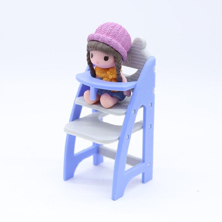 Premium Plastic Dollhouses Baby Dining Chair 1/12 Scale Miniature Furniture Safe Kids Learning Toy