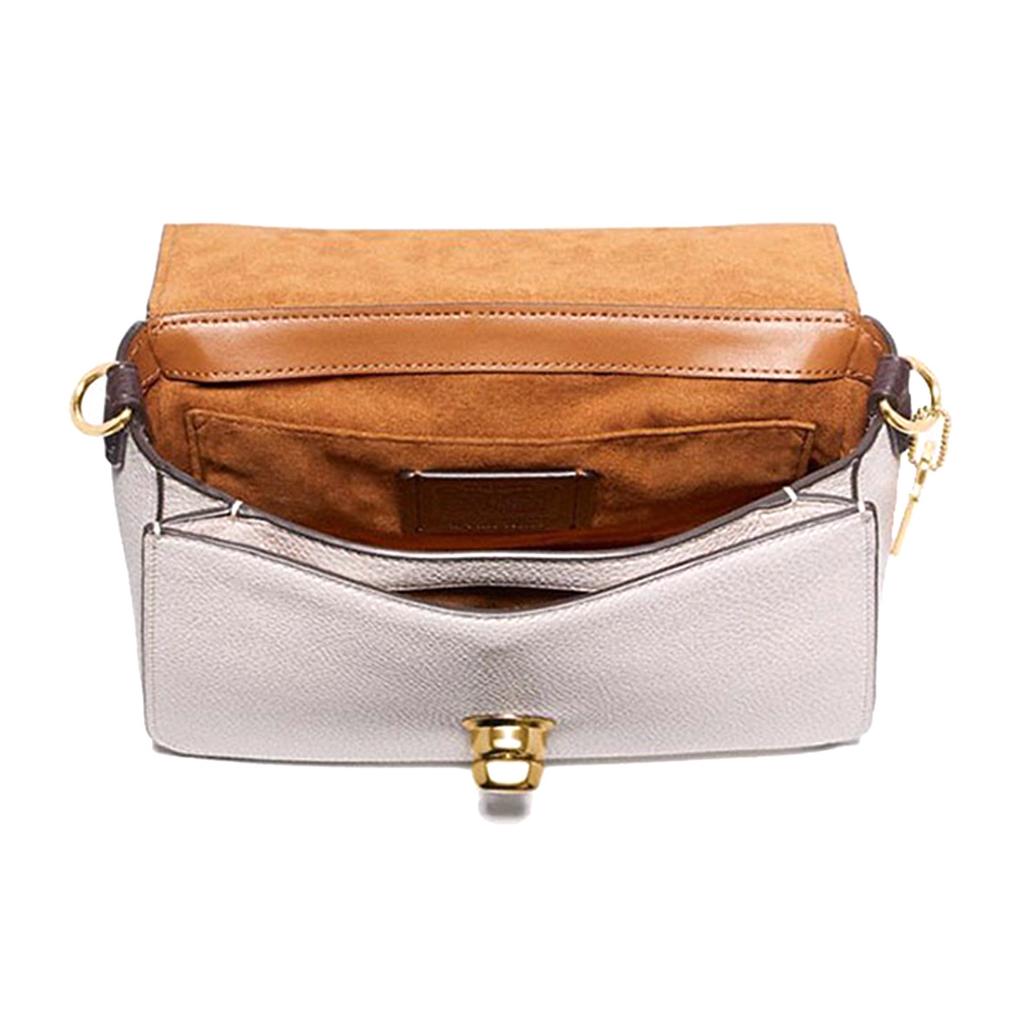 New COACH Cassidy Cow Leather Satchel Bag, Portable Crossbody Bag, Shoulder Bag Women's Pink White 76684-IMP4Y