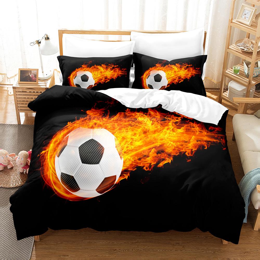Football Digital Printing Bed Three-Piece Set Supply Home Textile Bed Sheet Kit