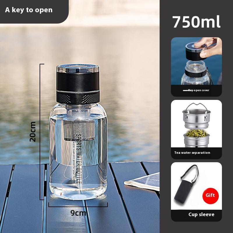 

GIANXI One Button Open Cover Car Glass Large Capacity Water Cup High Temperature Office Tea Cup With Tea Bin Tea Separation Cup 701-2000ml