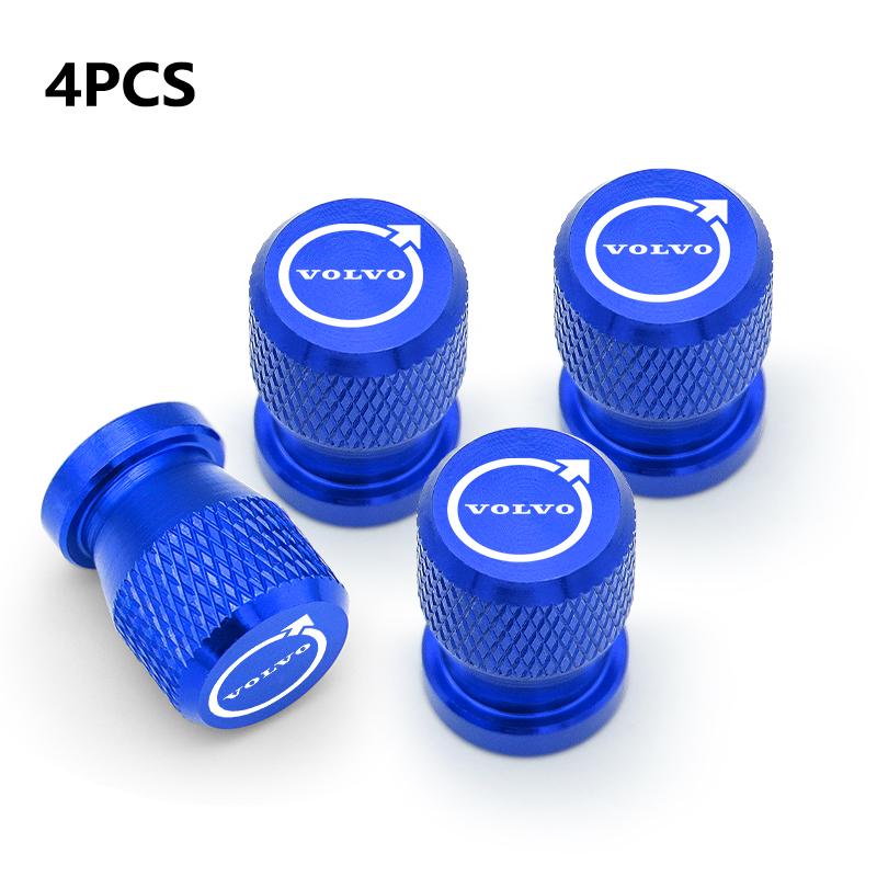 4pcs Aluminum Car Tire Valve Stem Caps Tire Valve Caps For Volvo EX90 EC40 XC40 XC60 XC90 V60 V90 S60 S90 2025 Car Accessories