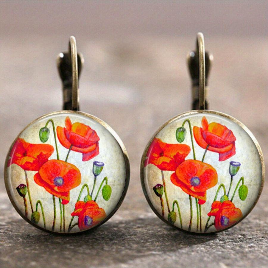 Модные серьги Y2K Vintage Marigold Time Gem Flower Ear Buckle