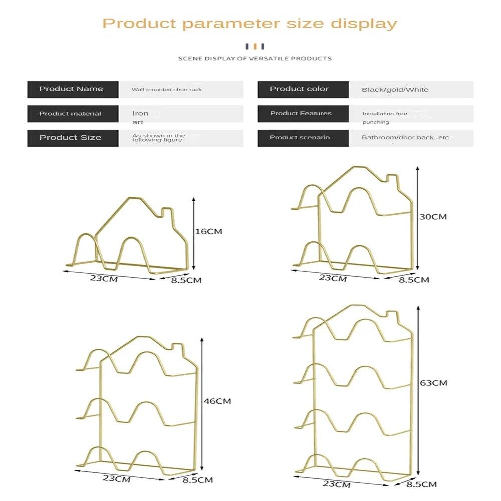 Badkamer Slippers Rek Zelfklevende Ponsvrije Muur-Handdoek Gemonteerde Houder Ruimtebesparende Wc Muur Deur Thuis Schoen opslag Plank