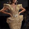 Herbst Winter Damen Sexy Pailletten Quasten Schleppe Bodycon Bankett Partykleid für den grenzüberschreitenden Handel