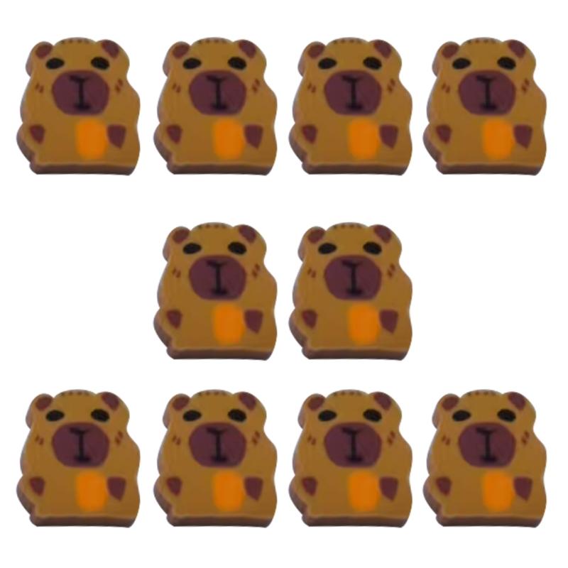 10 Pcs Lovely Animal Pencil Erasers Capybara Erasers Practical Erasers Soft Erasers Reward Gift Back to School Supplies