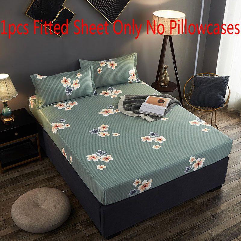 Luxurious Floral Print Fitted Sheet Set With Soft Polyester And Elastic Band Comfort