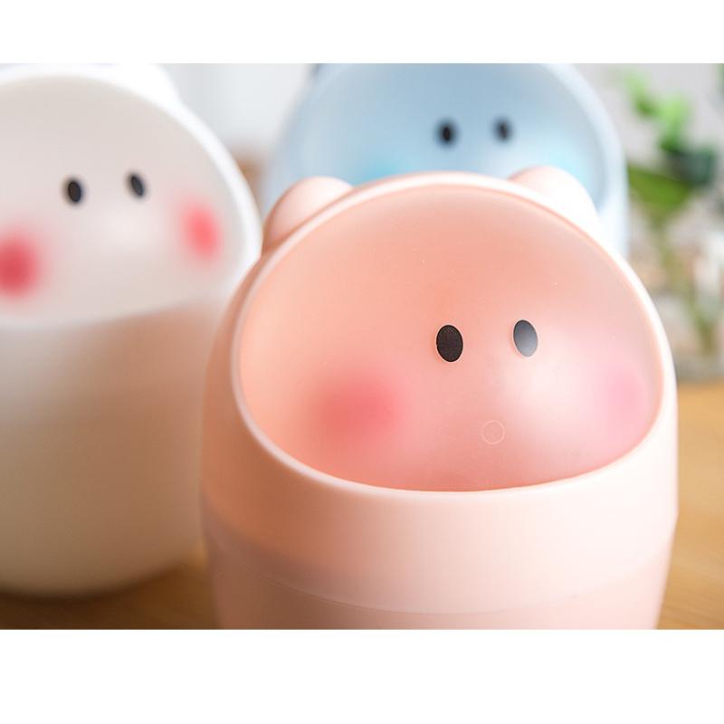 Mini Plastic Flip Top Desk Trash Can Office Home Simple Waste Bin Storage Container for Tissues