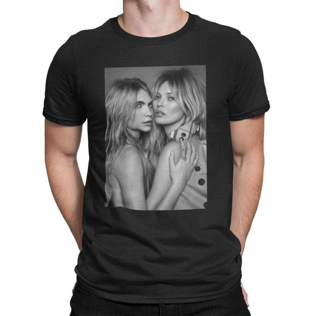 KATE MOSS CARA DELEVINGNE Model Magazin Poster T-Shirt Lustig Neuheit Geburtstag