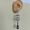 Fashion Dangle Earrings Hoop Earrings Sweet Cool Heart Bowknot Guitar Pendant Earrings Statement Jewelry for Women Girls