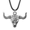 Enamel Pendant Necklace Gothic Halloween Day Jewelry Cow 45cm Leather Chain
