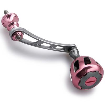 HEIGHTEN 56mm Reel Handle with 32mm Compatible with Shimano and Daiwa Spinning Wheel Series Knob, Reels, (Gunmetal & Pink) (HT9906)