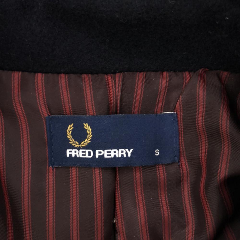 Fred Perry Wool Blend Pea Coat S Navy Women Used