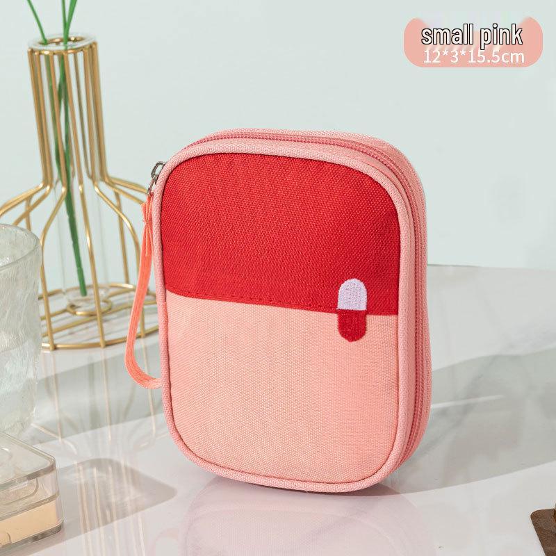 Compact Waterproof Travel First Aid Kit Bag розовый