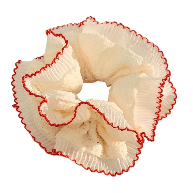 Popular Lace Scrunchies Double Layer Elastic Hair Tie for Formal Event Big Buns Hair Elastic for Formal and Leisure Wear