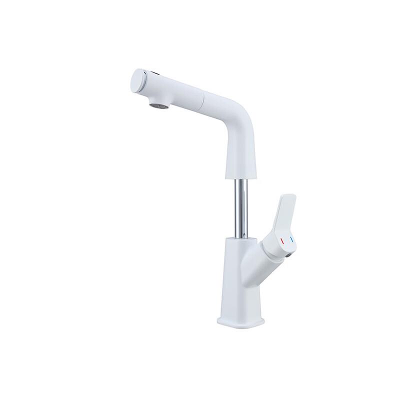 TLXT Rose Gold Wall-Mounted Pull-Out Basin Faucet