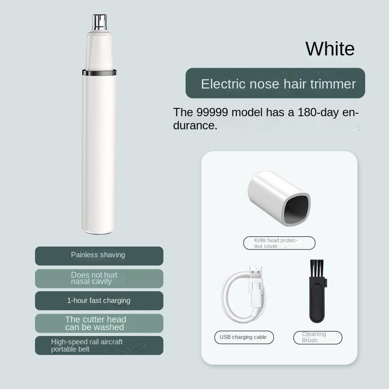 

Electric Ear Nose Hair Trimmer Painless USB Rechargeable Waterproof For Men and Women Nose Eyebrow Facial Hair Removal Shaver білий