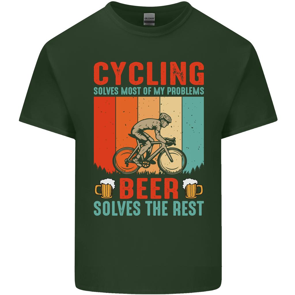 Cycling Funny Beer Cyclist Bicycle MTB Bike Unisexs Light Cotton TShirt