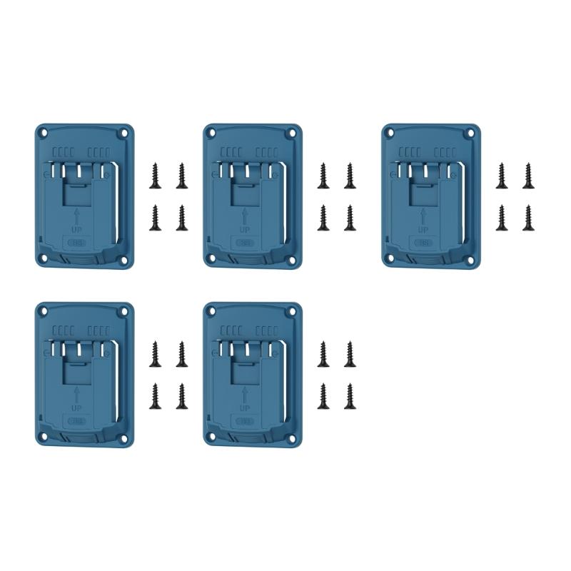 Pack of 5 Wall Mounted Holder Base Support for 18V Tool Plastic Storage Solution for Workshop and Garage Organization