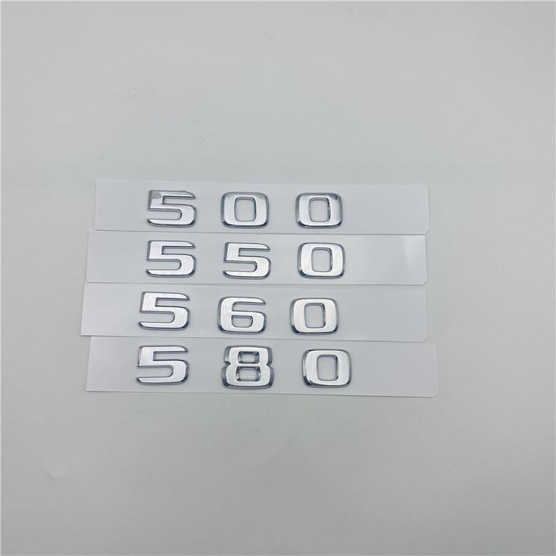 For BRABUS 400 450 460 480 500 550 560 580 600 650 700 800 850 880 900 Chrome Letters Number Trunk Emblem Logo