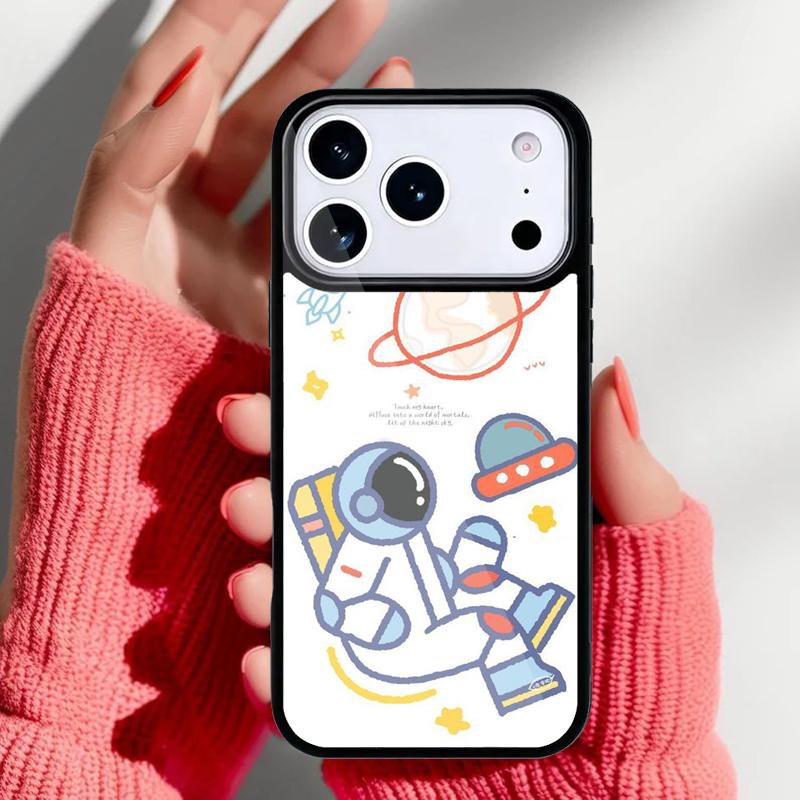Astronaut Weltraum Cartoon Handyhülle für iPhone 17 16 15 14 13 Pro Max Rückseite für 12 11 Pro Hülle